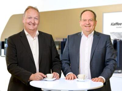 Portrait von Kaffee Partner Geschäftsführern Roger Lang (CFO) und Jörg Baumgart (CEO)